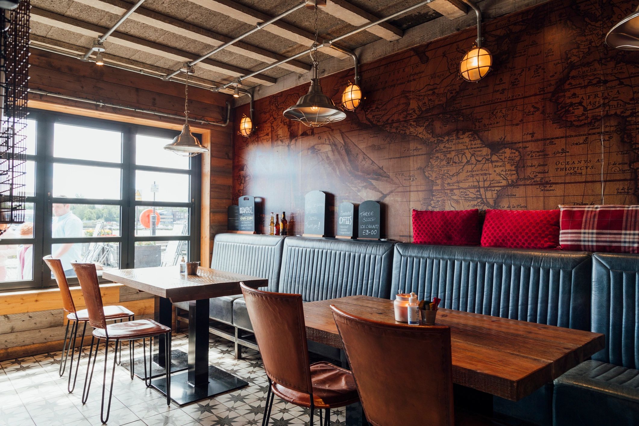 Restaurant interior seating area